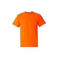 jerzees t-shirt épais avec poche poitrine gauche pour homme, orange de sécurité, taille l