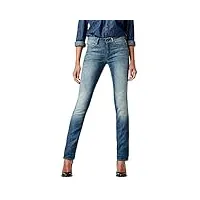 g-star raw 3301 contour straight jeans femme ,bleu (medium aged 60875-7802-071), 26w / 32l