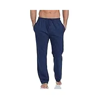 timone pantalon bas de pyjama vêtement 100% coton homme tpp-002(bleu sombre, l)