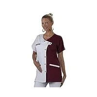 hurry jump blouse travail femme tunique blouse médicale couleur 3 poches passe poiles blanc bordeauxlavage machine 90 degrés ou industriel t1-38/40
