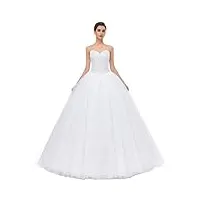 beautyprom robe de soirée pour mariage (52, blanc)