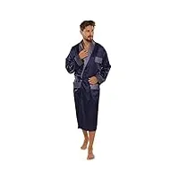 forex lingerie Élégante robe de chambre/peignoir en satin, bleu marine, l