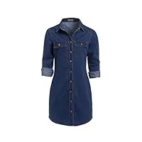ss7 neuf rétro bleu denim robe chemise tailles 34-16 - jean vintage, 34