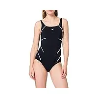 arena w jewel one piece maillot de bain femme, black/white, fr : s (taille fabricant : 38)