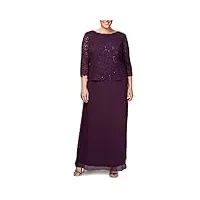 alex evenings - robe femme - violet - 50 plus (us taille) (us taille)