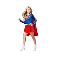 rubies costume officielle de pour femmes adulte supergirl (série télévisée), bleu-rouge, taille s