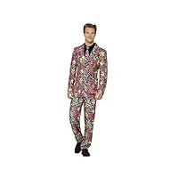 smiffys costume fluo, multicolore, avec veste, pantalon et cravate