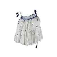 free people women's white blue embroidered camisole top, xs