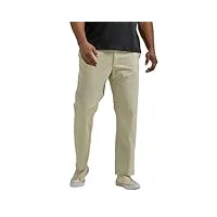 lee big & tall extreme motion pantalon droit droit droit à l'avant plat pour homme, stone, 54w x 28l
