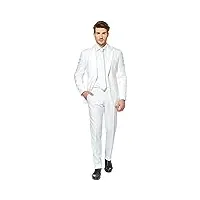 opposuits solid color party for men – white knight – full suit: includes pants, jacket and tie costume d39homme, 42 homme