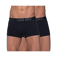 hom men '2 pack shorts, pantalons pour hommes, boxerlines coton doux - noir: : large