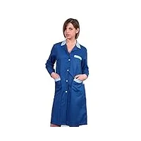fratelliditalia blouse de travail bicolore, pour femme, pour nettoyage domestique, ouvrière, opératrice production alimentaire l bleu roi