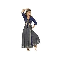 coline - jupe portefeuille longue sari - couleur : marine - taille unique