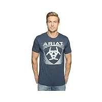 ariat men's graphic tee shirt, navy heather, x-large