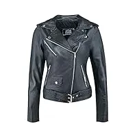 urban leather femme ur-131 classic perfecto veste pour femme, noir, m eu