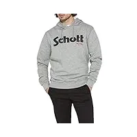 schott swhood sweat-shirt à capuche, gris (heat.grey heat.grey), large (taille fabricant:l) homme