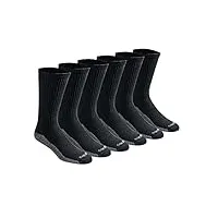 dickies dri-tech moisture control crew chaussettes pour homme décontractée, noir (6 paires), small (lot de 6)