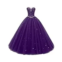 beautyprom pour femme sweetheart robe soirée tulle quinceanera robes pour robe de soirée - violet - 38