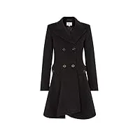 la crème - femmes laine et cachemire veste dames hiver double boutonnage mimi london manteau - noir, uk 14/eu 40/us 12/l