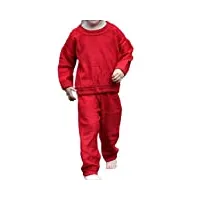 cosilana pyjama 2 pièces pour enfant en tissu éponge 100 % laine (issu de l'agriculture biologique), rouge, 12 ans