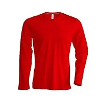 kariban t-shirt à manches longues col rond t-shirt, facile körperbetont,rouge,4xl