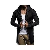 leif nelson pour des hommes oversize veste pull à capuche pullover hoodie oversize sweat avec capuche hoody ln6301 s-xxl; taille xl,schwarz
