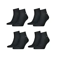 tommy hilfiger 342025001-200 lot de 8 paires de chaussettes classiques quarter pour homme couleur : noir taille des chaussettes : 47-49
