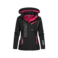 geographical norway romantic turbo-dry veste softshell à capuche amovible pour femme - noir - 38