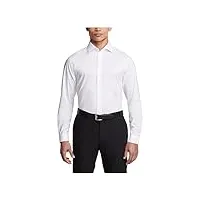 kenneth cole chemise habillée coupe ajustée unie, blanc, 43 cm-44 cm cou 91 cm-94 cm manche homme