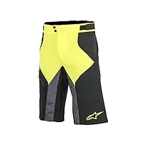 alpinestars outrider wr waterproof base shorts homme, noir/jaune, 30