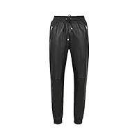 smart range pantalon en cuir noir pour homme napa real pantalon sweat track pant zip jogging bottom (32")