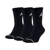 nike - jumpman crew - chaussettes - set de 3 - homme - noir - taille: fr : m (taille fabricant : 38-42)