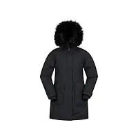 mountain warehouse doudoune aurora femme -veste imperméable, manteau d'hiver respirant, coutures thermosoudées, doublure duvet- idéale en hiver noir 38