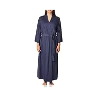 natori women's shangri-la solid knit robe, heather night blue, extra large