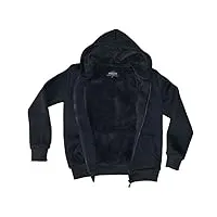 rock-it apparel veste d'hiver à capuche pour hommes avec fermeture éclair, doublée sur le torse et la capuche, pour les loisirs ou le travail, très chaud, tissu doux, [s-5xl] noir 4xl