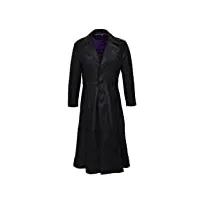 nouveau dracula 2005 hommes noir full-length real nappa veste en cuir de luxe manteau (xs)
