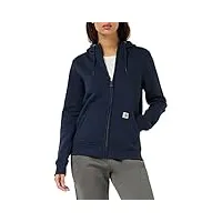 carhartt clarksburg sweat à capuche zippé pour femme (tailles standard et plus), bleu marine, xx-large