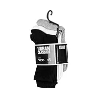 urban classics sportsokken 3-pack chaussettes, multicolore (noir/blanc/gris 514), 35-38 homme
