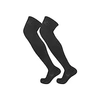 tck chaussettes hautes au-dessus du genou avec zones flexibles, compression et coussin supplémentaire, noir, large