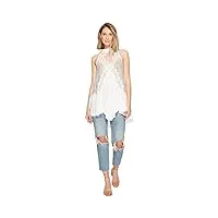 free people women's tell tale heart sleeveless top ivory small