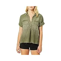 ag adriano goldschmied women's anson top, sulfur climbing ivy, x-small
