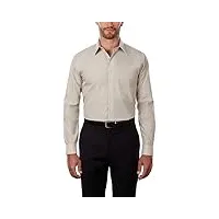 van heusen chemise habillée en popeline coupe classique unie, opaque, stone, 18 neck / 36-37 sleeve homme