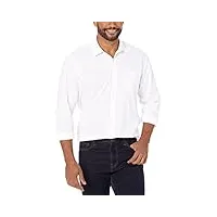 amazon essentials chemise en popeline à manches longues, style décontracté, coupe standard homme, blanc, l
