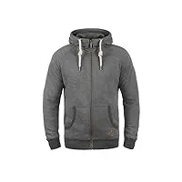 solid vitu zip-hoodie - veste à capuche - homme, taille:xl, couleur:grey melange (8236)