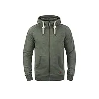 solid vitu zip-hoodie - veste à capuche - homme, taille:m, couleur:climb ivy melange (8785)