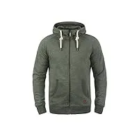 solid vitu zip-hoodie - veste à capuche - homme, taille:l, couleur:climb ivy melange (8785)