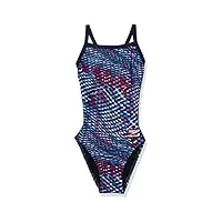 maillot de bain une pièce speedo sprinter switch flyback endurance+ pour femme, femme, rouge/blanc/bleu, 30