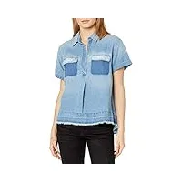 ag adriano goldschmied women's peter top, sunwashed/patched, small