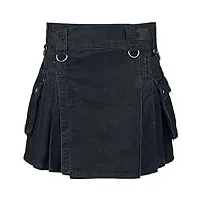 black premium by emp femme jupe noire style kilt xxl