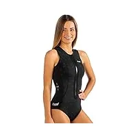cressi sub s.p.a. termico maillot de bain femme, black/logo aquamarine, taille m